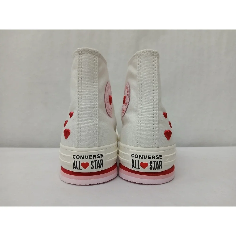 Converse Girl's Chuck Taylor All Star Eva Lift Hi Top Shoes A10717C White‎ Sz 13